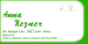 anna mezner business card